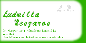 ludmilla meszaros business card